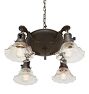 Vintage 4-Light Suspended Pan Chandelier