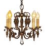 Vintage Cast Bronze 5-Light Romance Revival Candle Chandelier