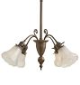 Antique Classical Revival Chandelier with Irridescent Art Glass Shades