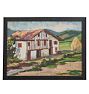 Vintage Signed Basque Village Scene Painting