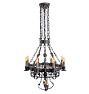 Weighty Tiered Cast Iron Romance Revival Candle Chandelier