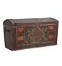 Antique 1860s Floral Painted Storage Chest