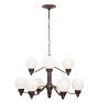 Nine-Light Tiered Globe Shade Chandelier