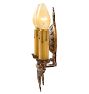 Pair of Vintage Classical Revival Double Candle Sconces with Painted Highlights