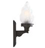 Vintage Classical Revival Cast Iron Sconce with Etched Glass Torch Shade