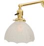 Vintage Polished Brass Double Pendant with Pressed Glass Starburst Shades