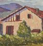 Vintage Signed Basque Village Scene Painting