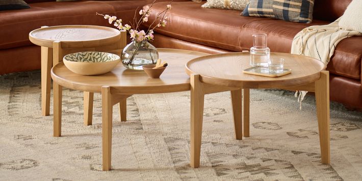 Wood round nesting tables hotsell