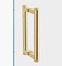 6" West Slope Shower Door Pull, Aged Brass