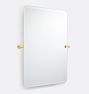 Trask Frameless Rounded Rectangle Pivot Mirror, 21" x 32" - Aged Brass