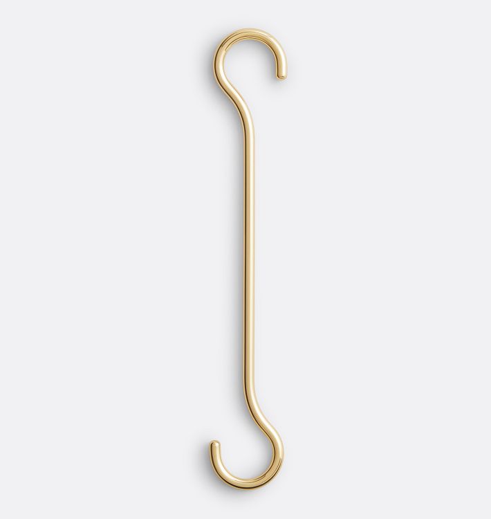 Outdoor Utility S-Hook, Aged Brass