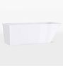 Aquaquattro Solid Surface Glossy White Bathtub, 180 Degree Drain Shoe