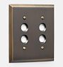 Lewis Double Push-Button Switchplate, Burnished Antique