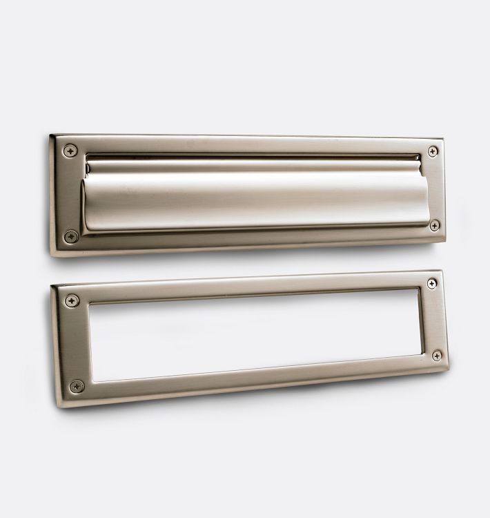 Large Mail Slot with Interior Frame, Brushed Nickel