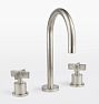 West Slope Cross Handle Widespread Bathroom Faucet, Brushed Nickel