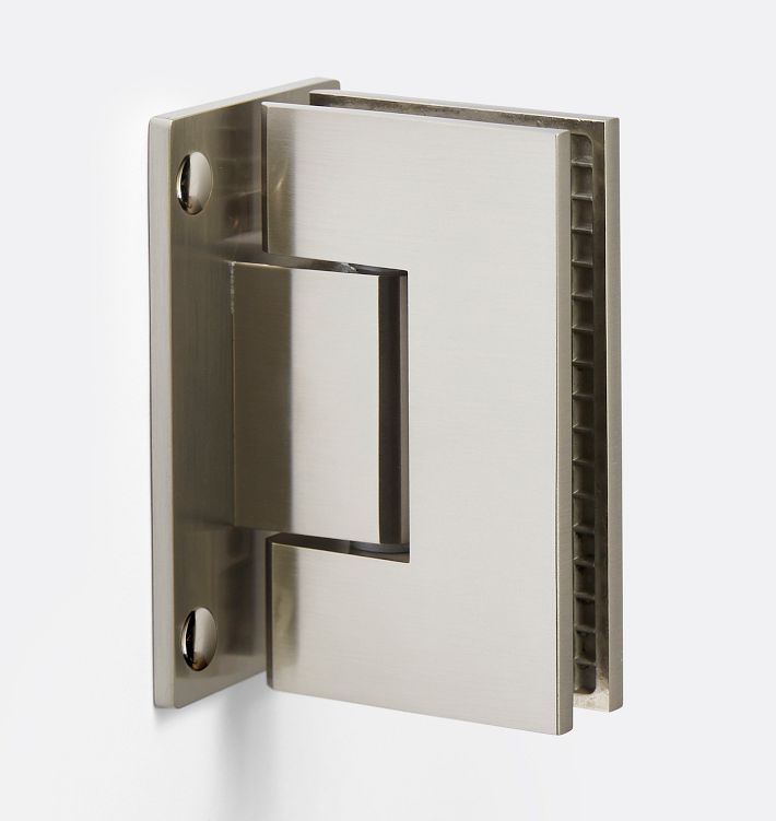 Wall Mount Glass Shower Door Hinge, Brushed Nickel