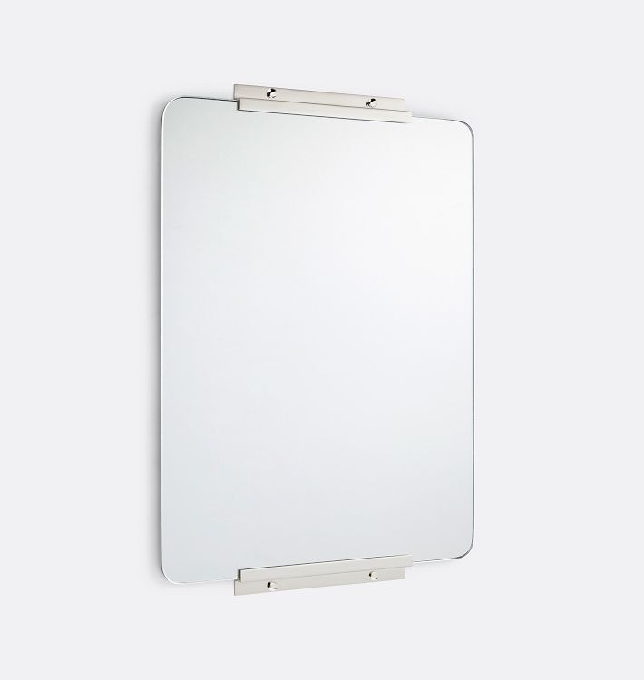 Yaquina Rounded Rectangle Mirror, 18" x 24" - Polished Nickel