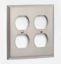 Lewis Double Duplex Switchplate, Brushed Nickel