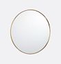 Round Metal Framed Mirror, 24" Diameter - Aged Brass