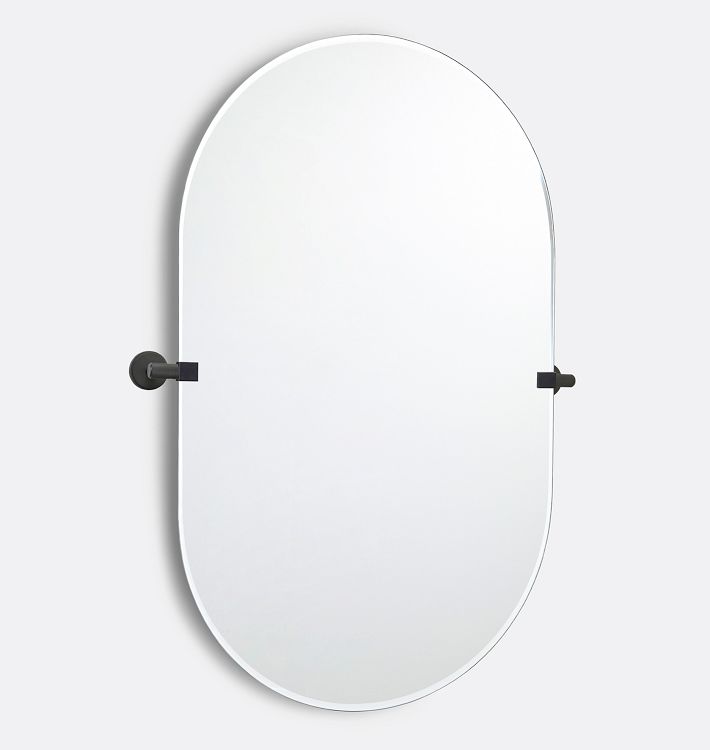 Trask Frameless Pill Pivot Mirror, 22" x 36" - Oil-Rubbed Bronze