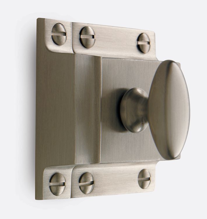Large Oval Cupboard Latch, Brushed Nickel