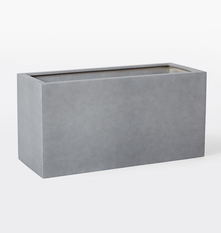 Modern Fiberstone Rectangle Planter, Grey - 40"W x 16"D x 20"H