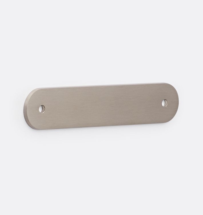 Rounded Rectangle Drawer Pull Backplate, 4" - Brushed Nickel