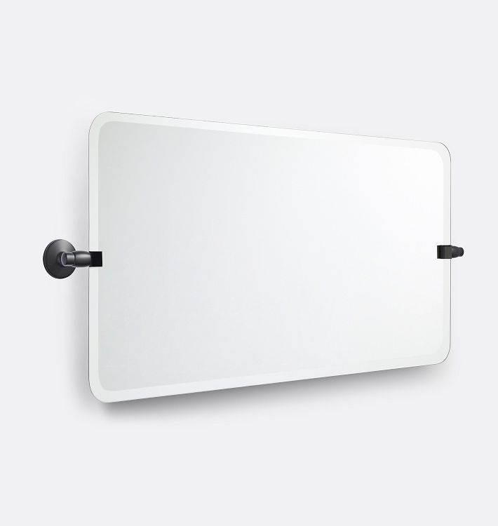 Eastmoreland Frameless Wide Rectangle Pivot Mirror, 38" x 24" - Oil-Rubbed Bronze