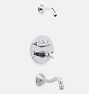 Connor Lever Thermostatic Shower Tub Set - Polished Chrome