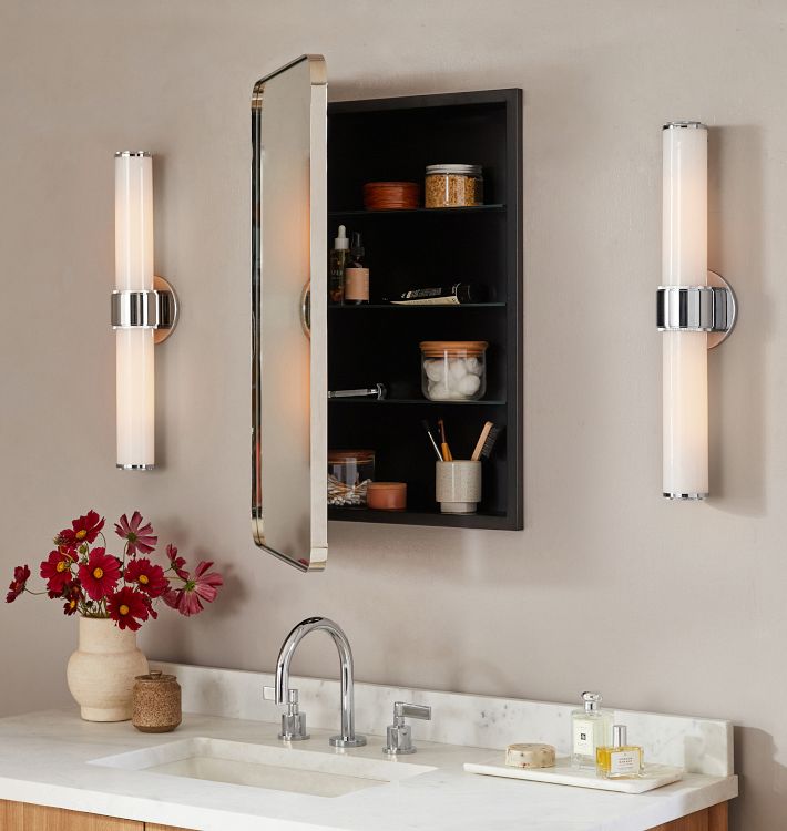 Brass recessed medicine cabinet sales