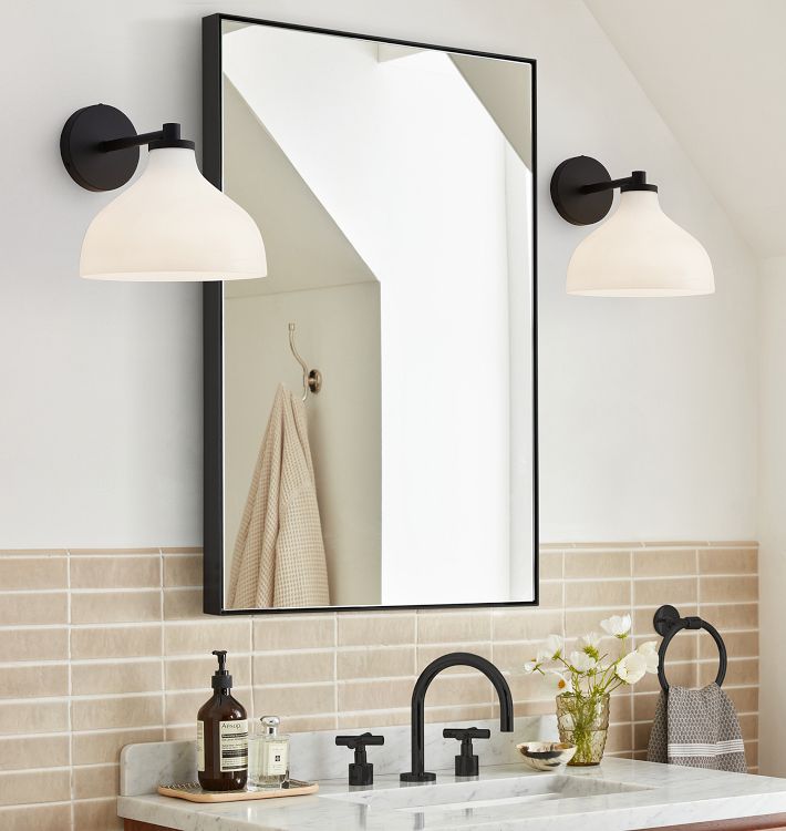 FOLK Abigail Soft Cone Glass Sconce - Oil-Rubbed Bronze