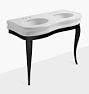 Wicker Double Console Sink, 47" - Black