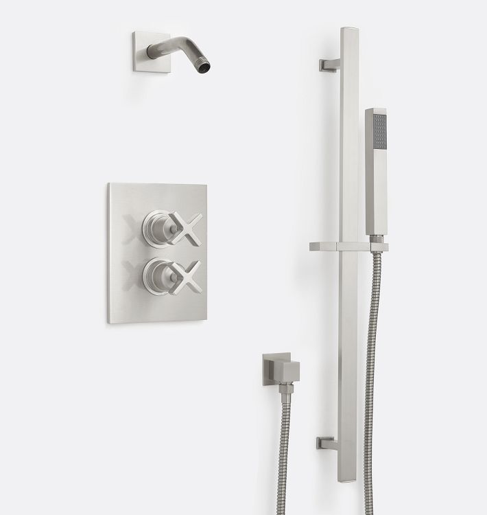 Yaquina Thermostatic Shower Set with Handshower - Brushed Nickel