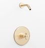 Rigdon Cross Handle Pressure Balanced Shower Set, Aged Brass