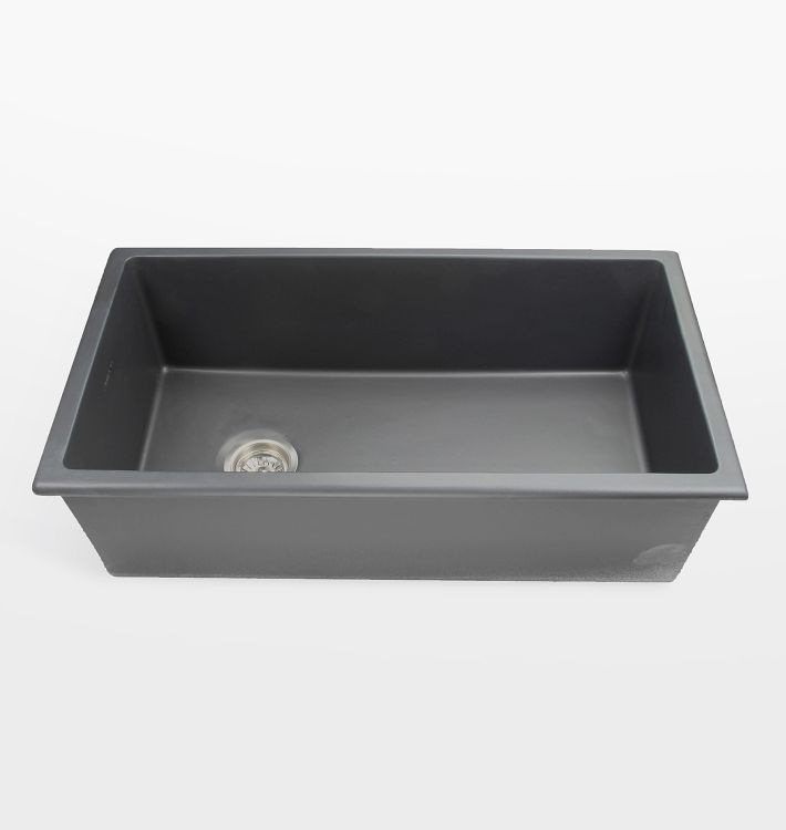 Arago Fireclay Single Dualmount Kitchen Sink with Offset Drain - Matte Black