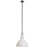 Tall White Enameled Industrial Pendant