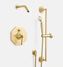 Canfield Pressure Balanced Shower Set With Handshower, Aged Brass