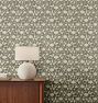 Vines and Blooms Wallpaper, 12" x 8" Swatch - Portobello and Bone