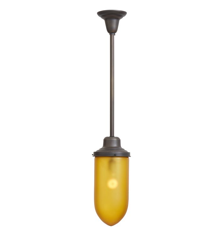 Rose City Pendant with Vintage Amber Glass Bullet Shade