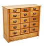 Vintage 15-Drawer Maple Storage Cabinet with Label Pulls