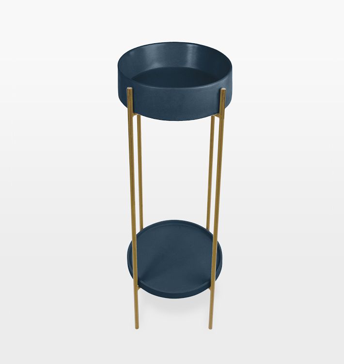 Mini Miami Freestanding Console Antique Base Dark Blue Tray