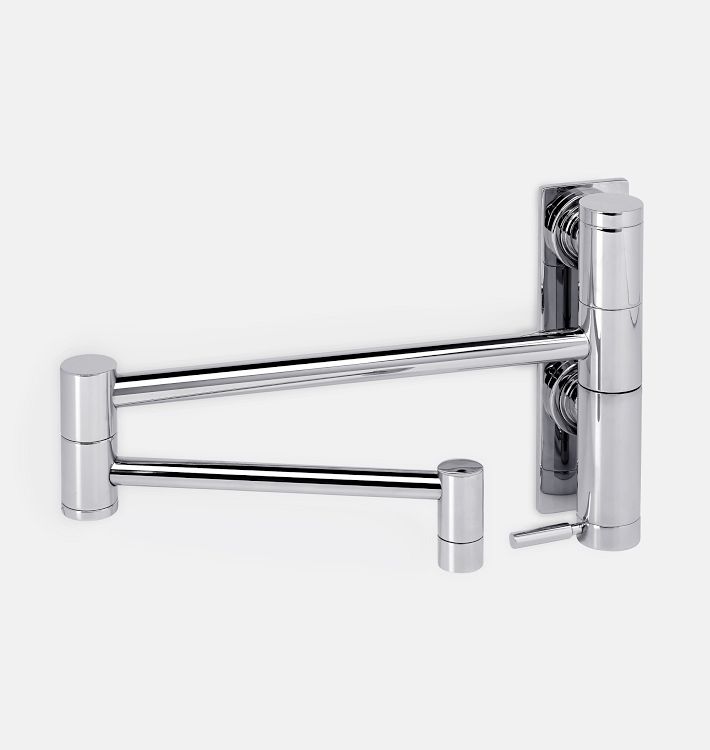 Contemporary Wall Mount Pot Filler, Polished Chrome