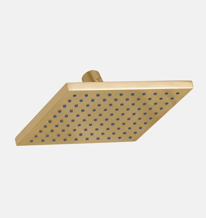 Shower Head Square 6-3/4"  - Aged Brass