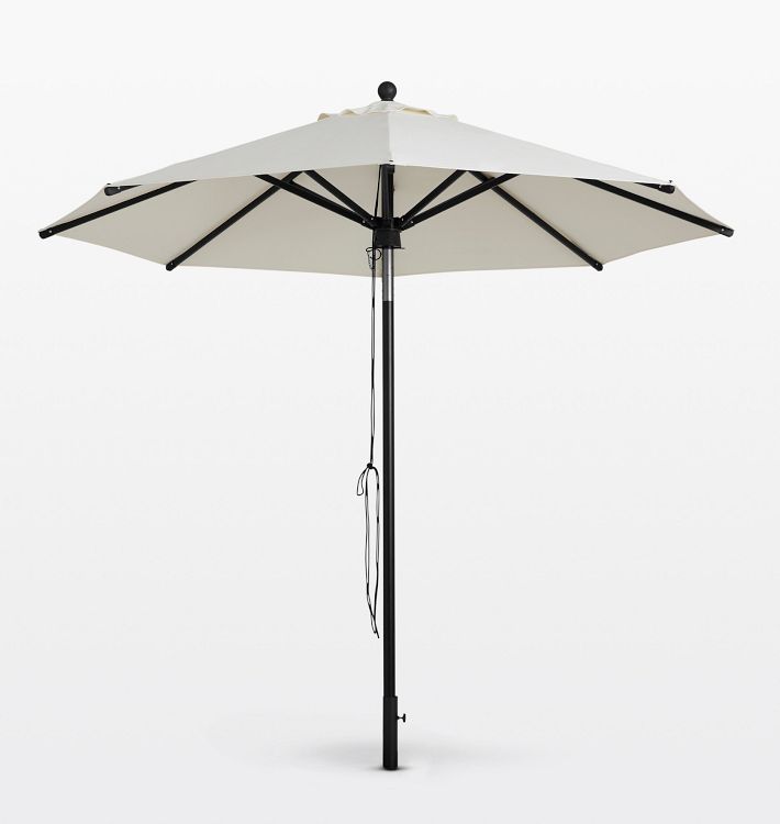 9' Round Outdoor Umbrella - Rustproof Aluminum Tilt Frame, Natural