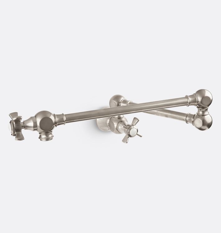 Connor Cross Handle Wall Mount Pot Filler - Brushed Nickel