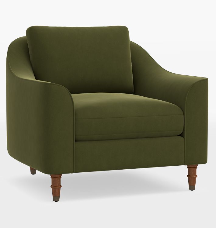 OPEN BOX: Luisa Arm Chair, Vance Velvet Peridot Green