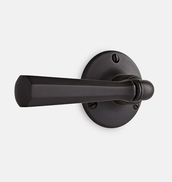 Tate Octagonal Lever Tube Latch Interior Door Set, Oil-Rubbed Bronze Plain