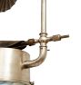 Antique Victorian Nickeled Gas / Electric Pendant with Swirl Opalescent Globe Shade