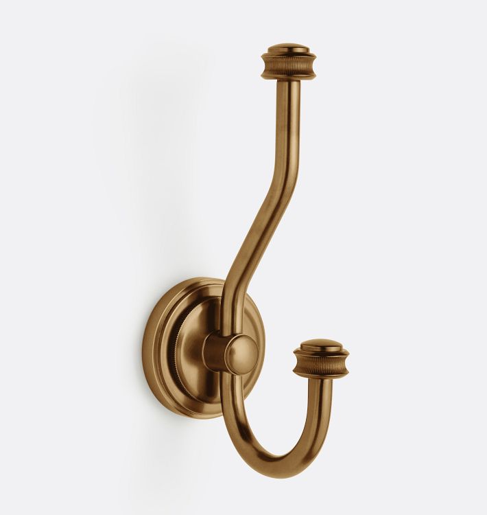 Rigdon Double Hook, Heritage Brass