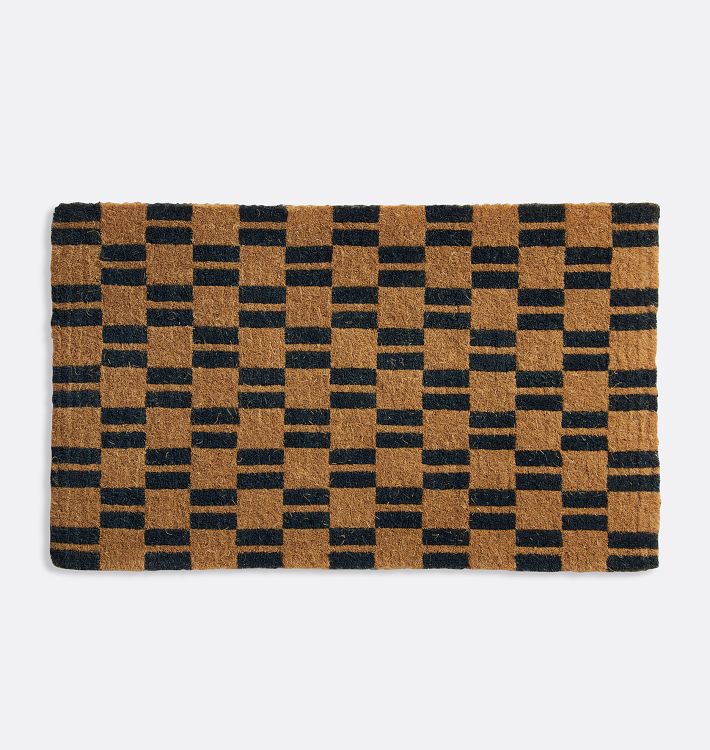 Dustin Coir Doormat, 22" x 36" - Natural and Dark Slate
